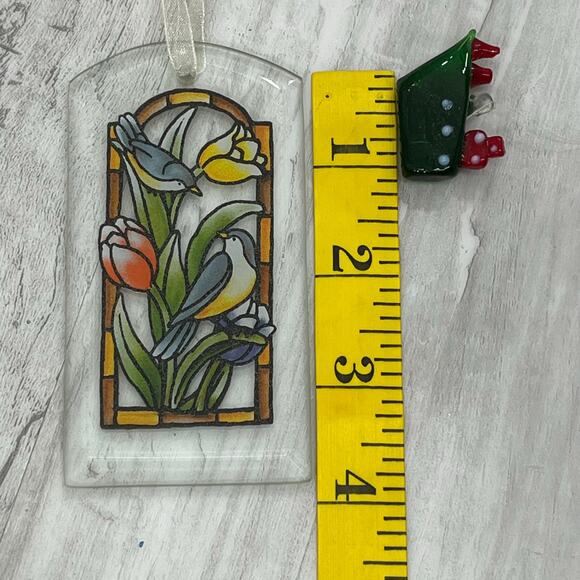 Vintage Bundle Of Sun Catcher Hanging Ornament Decorations Cow Birds Ships - Picture 7 of 12